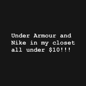 $5-$9 Under Armour and Nike listings in my closet!!